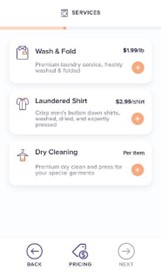 Add your desired services to the cart and click to next